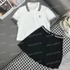 Designer Stripe Polo Tees Women Women Summer Pulfied Gonnets Letter Gonnes Gonne a maniche corte estate Abito da due pezzi