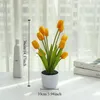 Fleurs décoratives 10 têtes de fleur artificielle tulipe de simulation petit bonsaï pot home bureau de bureau