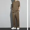 Top Pantals Sets Kpop Short Quarter Sleeve Tracksuit Corée Style T-shirt Man Costumes Sports Summer Aesthetic Cool XL Mens Vêtements 240506