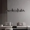 Kroonluchters leidden kroonluchter voor woonkamer slaapkamer eetkamer eetkeuken moderne minimalisme stijl ronde ring hangende lamp zwart hangend licht