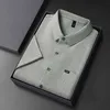 Camisas de vestir para hombres 2024 Mens Business Casual Algody Algodón Camisa de trineo corto Combinación de algodón cómodo D240507