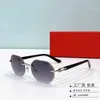 Klassische Marke Retro Crattire Sonnenbrille rahmenlose Sonnenbrille Kristall geschnittene Kanten 18 Herrenbrillen Trendy 0439s