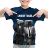 T-shirt per toilette Skibidi divertenti per bambini casual manica corta top-shirt top con top-shirt con scollo o-scollo per bambino 240506