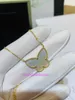 Designer Luxury 1to1 Collier Vancllf Original 18K Femelle Femelle Blanc Fritillaria Pendant