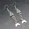 Dangle Chandelier Fashionable Handmade Simple Design Antique Silver Fishbone Pendant Earrings with Straight Transport XW