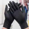 Handschoenen 20 stks zwarte wegwerphandschoenen poedervrije latex vrije monteur tattoo beauty care body art handschoenen s/m