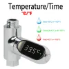 Gauges LED Display Water Shower Thermometer Battery Free Electricity Water Temperature Monitor Energy Smart Meter Thermometer Home Tool