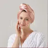 Super absorbierende Anti-Frizz-Instant trocken doppeltes Stoff Mikrofaser Satin Haar Turban Trocknen Easy Twining Tuch DF125