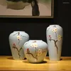 Vazen Jingdezhen Antiek China Porselein Klassieke Chinese handgeschilderde vaas Handgemaakte Kaolin Flower Lucky Fengshui Home Decor