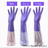 Handskar förtjockar tvätträtter Vattentät tvätt Rengöringsverktyg Kök Lång ärmgummihandskar Hushållshandskar