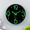 クロック実用的な蛍光効果と家の装飾の正確な割合を持つ明るい壁時計の新しいタイプの明るい壁時計