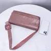 Schoudertassen glanzende avond voor vrouwen luxe designer handtas en portemonnee 2024 in pc -imitatie diamant holle kleine onderarm