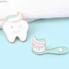 Pins Brooches Protect Tooth Broaches Cute toothbrushes enamel pins denim lapel pins cartoon badges fashionable childrens jewelry gifts WX