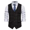 Men's Vests Vintage Suit Vest British Style Plus Size Top