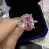 Cluster Rings Valuable 6ct Lab Pink Diamond Ring 925 Sterling Silver Party Wedding Band For Women Bridal Engagement Jewelry Gift