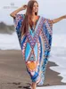 Boho Cover-up Boho à séchage de kaftan long-up Robe plus taille d'été Vêtements Vêtements de plage de plage de set de baignade Couverture Q831