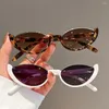 Sunglasses 1PC Vintage Small Half-frame Cat Eye For Women Men Trendy Y2K Style Sun Glasses Retro Fashion Shades Eyewear