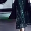 Work Dresses Dress Skirt Women's Spring 2024 High-waist Slim And Drooping High-end Temperament Aging Big Umbrella Green Skirt.