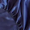 Satijnen zijde gemonteerd laker met elastische band enkele twin queen king size blackblue kleur koud laken en bed linnen 240506