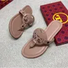 TOP Designer Women's Sandals T And B Genuine Leather Women's Slippers Summer Luxury Flat Hollow Slippers Women's Beach Sandals Party Wedding Slippers 465