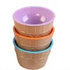 Gereedschap Ice Cream Bowl en Lepel Set servies Plastic Cartoon Ei Kegel Kinderen Fruit Sala Dessert Bowl Kleine bord Keukenaccessoires