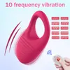 10 Snelheden Penis Vibrator Draadloze afstandsbediening Vibrerende pikring Ring Clitoris Stimulator Vertraging Ejaculatiering Sekspeeltjes voor mannen 240506