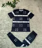 CH4086L Conjunto de duas peças Designer feminino letra curta letra impressão de calças de camisa feminina