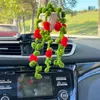 Decorative Figurines Knitted Hangings Plants Artificial For Home Decor Indoor Hanging Plant Basket Rear View Car Interior