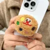 Cell Phone Mounts Holders INS Cute 3D Funny Fur Cookies For Magsafe Magnetic Phone Griptok Grip Tok Stand For iPhone Wireless Charging Holder Bracket Ring