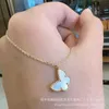 Designer Charm V Goud verdikt plating 18K Van Rose Clover Fritillaria Butterfly kraag ketting vrouwelijke levende stijl sieraden