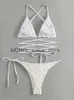 Swimwear femminile Para Praia Sexy High Cut Halter Bikini Set 2024 donne brasiliane donne da bagno femminile intorno a bandage su due pezzi da bagno H240507