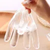 Gants 100pcs gants jetables gants en plastique gants transparents gants de nettoyage respectueux de l'environnement pour les accessoires de cuisine de cuisine bricolage