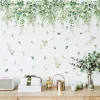 Naklejki tropikalne zielone liście naklejki ścienne PVC do salonu sypialnia wystrój domu Rośliny naklejki ścienne samozwańczy tapetka plakat