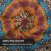 Table Cloth Bohemian Mandala Round Tablecloth 60 Inch Colorful Boho Clothes Rustic Modern Art Waterproof Reusable Circle