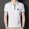 Men Polo-shirts Zomer Hoogwaardige Casual Kort Mouw Solid Mens Turn Down Collar Zippers Men Cotton Cottonual T-Shirts Mens Polo Shirt