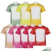 Heren t-shirts feestelijke t shirts kleding feestbenodigdheden faux gebleekte shirt uni geprinte T-stukken voor sublimatie bb1115 drop levering doek dhkd6