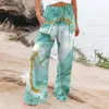 Pantalon féminin Capris Papte de survêtement d'été pour femmes 2023 Strtwear Pantalon à jambes larges imprimées avec pantalon de jupe LNG à taille haute de ceinture élastique Pantnes Y240504