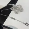 مصمم فان كلوفر قلادة عباد الشمس للنساء كامل الماس زهرة كبيرة كاميليا قلادة مع سلسلة ذوي الياقات الفاخرة الخفيفة