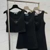 Kız Tank Top Yelek Koleksiyonu Kadın Vest Etek Elbise Veste Uzun Orta Kısa Tasarımcılar Mektup Üçgen Kolsuz Bluz Kalite Vestidos 496