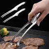 Ustensiles BBQ Food Tongs Corée Barbecue Clips en acier inoxydable Cuisine Cuisine Tong Kitchen Pain Bâteau Outdoor Grilling Steak