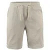 Mäns shorts Nya män Bomullslinnor Shorts Mens Summer Breattable Solid Color Linen Trousers Fitness Street Suit S-3XLL2405