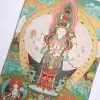 Tillbehör 36 "Tibet Tibetan broderad tyg Silk Buddhism 1000 Arms Avalokiteshvara Goddess Guan Yin Tangka Thangka Buddha Home Decor