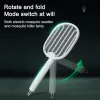 Zappers 3000V Foldable Electric Fly Swatter Mosquito Killer Trap USB Rechargeable Mosquito Racket Insect Killer with UV Light Bug Zapper