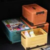 Cajas de almacenamiento Bins Bins de talla grande Caja de almacenamiento plegable Organizador de ropa de plástico Herramienta de juguete Touly Tunk Car, viaje al aire libre, plegado Q240506