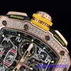 Swiss Made RM Orologio da polso RM11-03 Set di set di diamanti originale Cronografo 18K Rose Gold Diamond Set