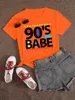 T-shirt féminin LW Plus taille 90 S bébé T-shirt imprimé Vêtements dames Summer T Vêtements Fashion T-shirts décontractés courts féminins Sle