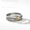 Anneau de designer pour femme David Yurma Anneau de luxe à vis Moisanite Ring 925 STERLING Silver Twisted Cross X Ring Classic Ring