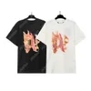 Palm Pa Harajuku 24ss Летняя буква пламени на печать логотип футболка парня подарок свободный негабаритный хип -хоп унисекс с коротким рукавами