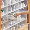 6pcset plastic schoenen kaslader kast verdikte transparante schoenendoos vouwschoen organizer plastic schoenendozen stapelbare doos 240506