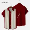 Camisa de rayas vertical Hombres casuales camisas de playa de vacaciones Camiseta Camiseta retro Hombre Bolsa Camas de bolos 240506